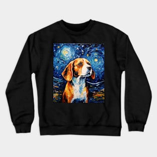 Beagle Painted in Vincent Van Gogh Crewneck Sweatshirt